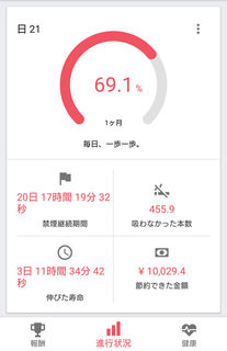 禁煙アシスタントのスクリーンショット